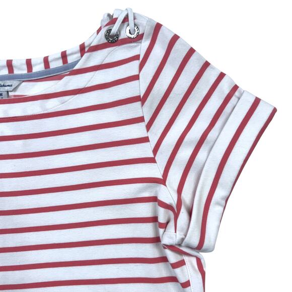 Tommy Bahama Size M Cotton Blend Jovanna Stripe Short Sleeve Dress Beach Casual - Picture 5 of 11